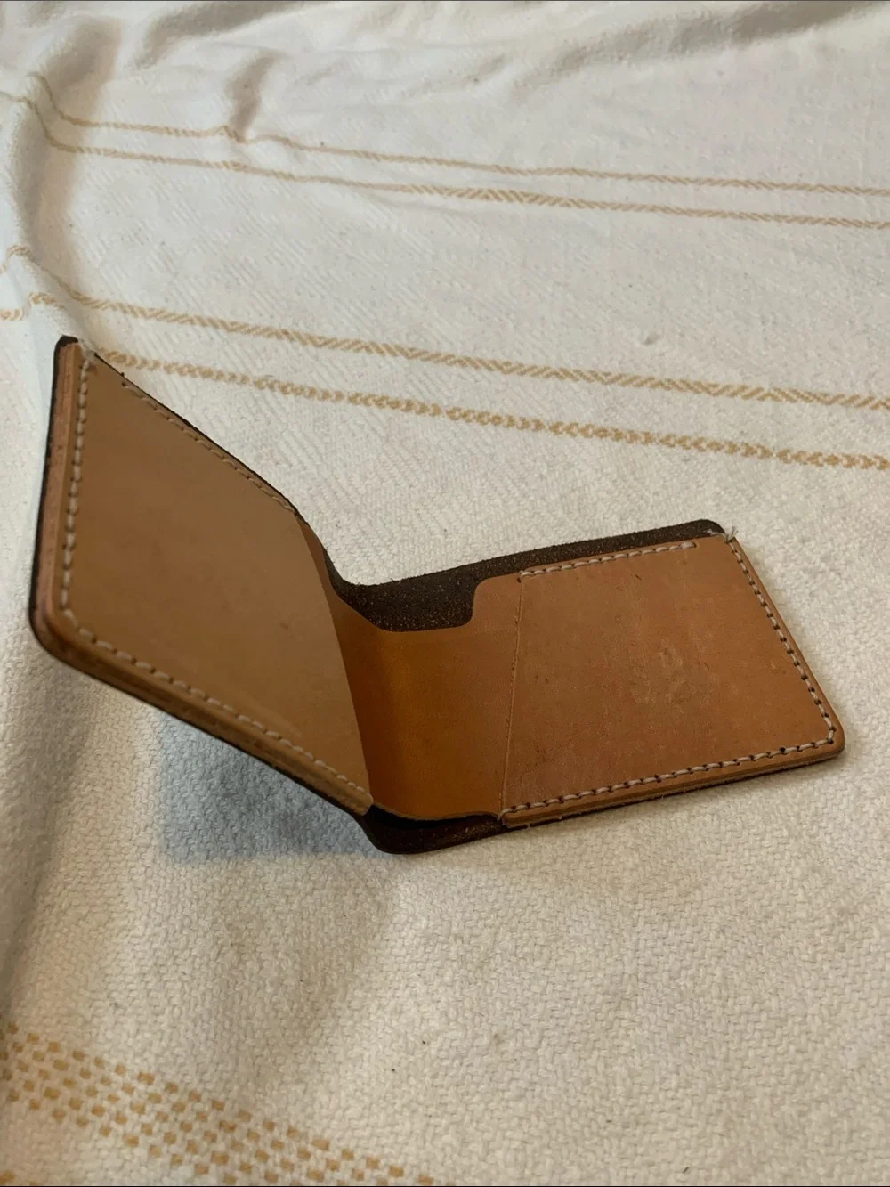 Stitched Leather Bi-fold Wallet